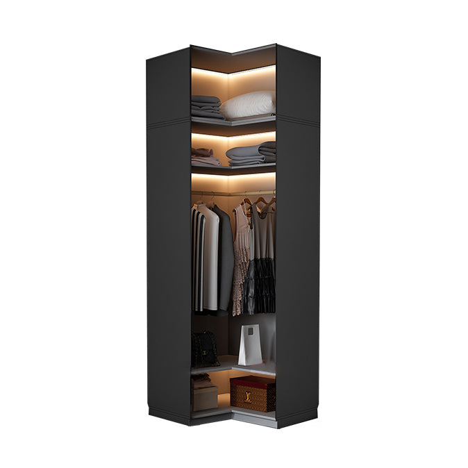 Black Manufactured Wood Cabinet with Glass Doors Modern Storage Cabinet