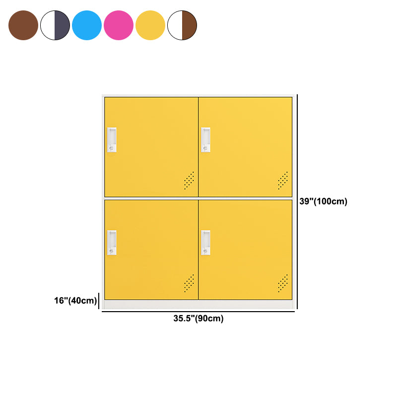 Contemporary Hinged Storage Cabinet Steel Non-Hanging Armoire