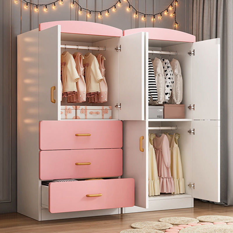 Engineered Wood Storage Cabinet with Garment Rod Modern Cabinet for Bedroom