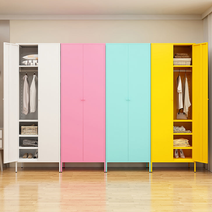 Modern Metal Storage Cabinet for Bedroom Matte Finish Cabinet with Hinged Door