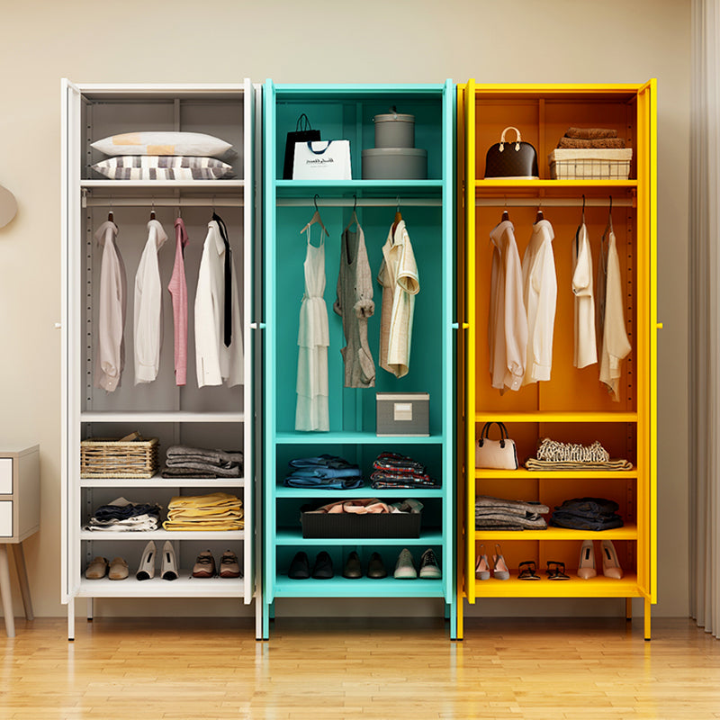 Modern Metal Storage Cabinet for Bedroom Matte Finish Cabinet with Hinged Door