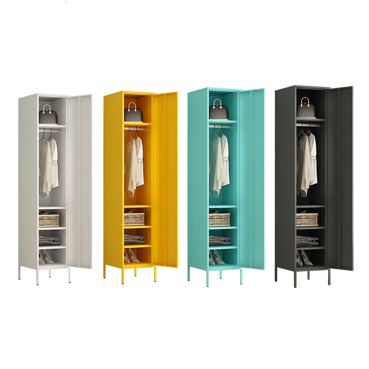 Modern Metal Storage Cabinet for Bedroom Matte Finish Cabinet with Hinged Door