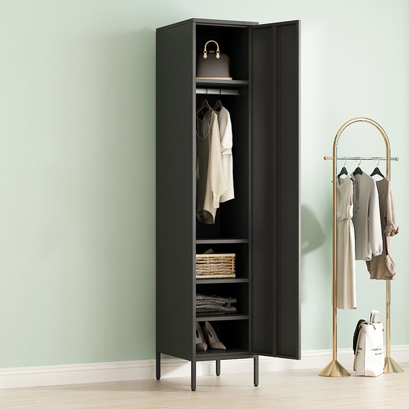 Modern Metal Storage Cabinet for Bedroom Matte Finish Cabinet with Hinged Door