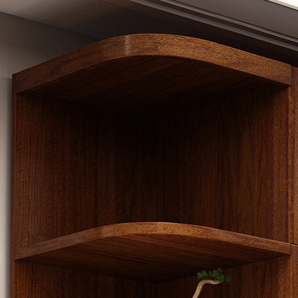 Brown Walnut Wood Storage Cabinet Traditional Cabinet with Drawer