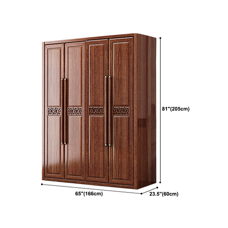 Brown Walnut Wood Storage Cabinet Traditional Cabinet with Drawer