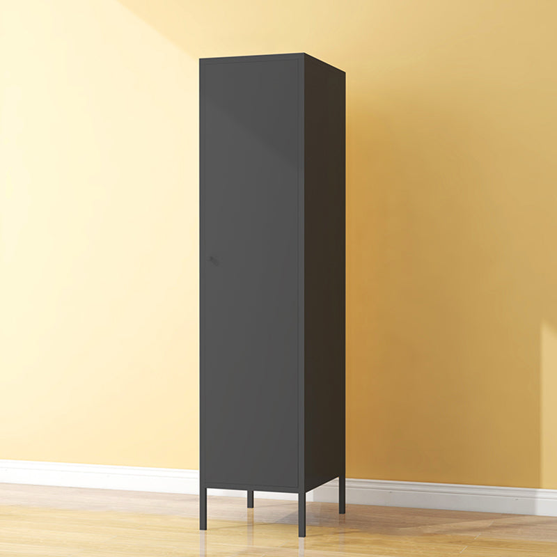 Contemporary Wardrobe Cabinet with Adjustable Shelves Steel Wardrobe Armoire