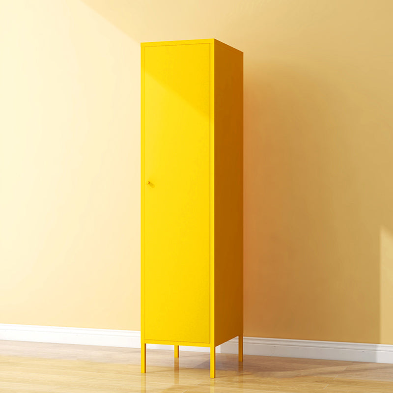 Contemporary Wardrobe Cabinet with Adjustable Shelves Steel Wardrobe Armoire