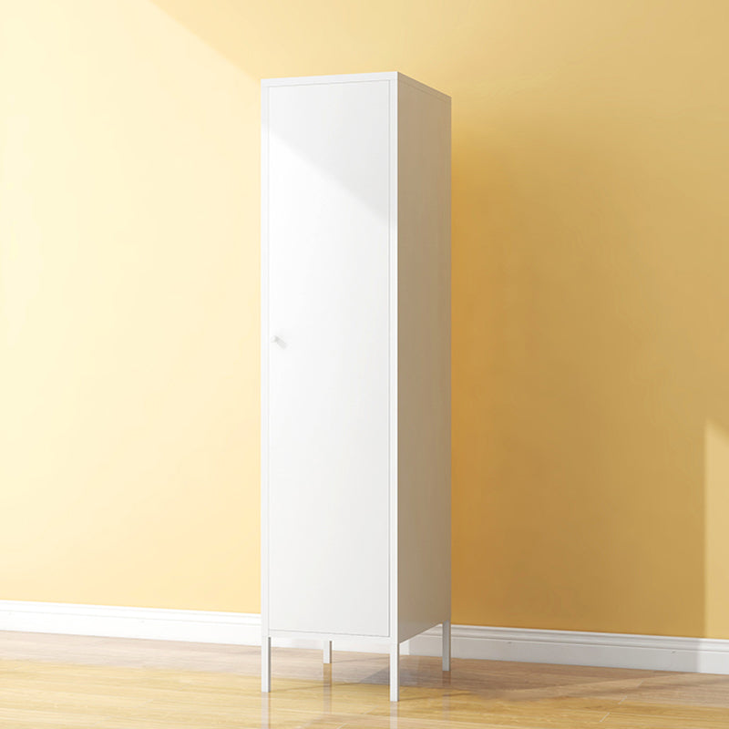 Contemporary Wardrobe Cabinet with Adjustable Shelves Steel Wardrobe Armoire