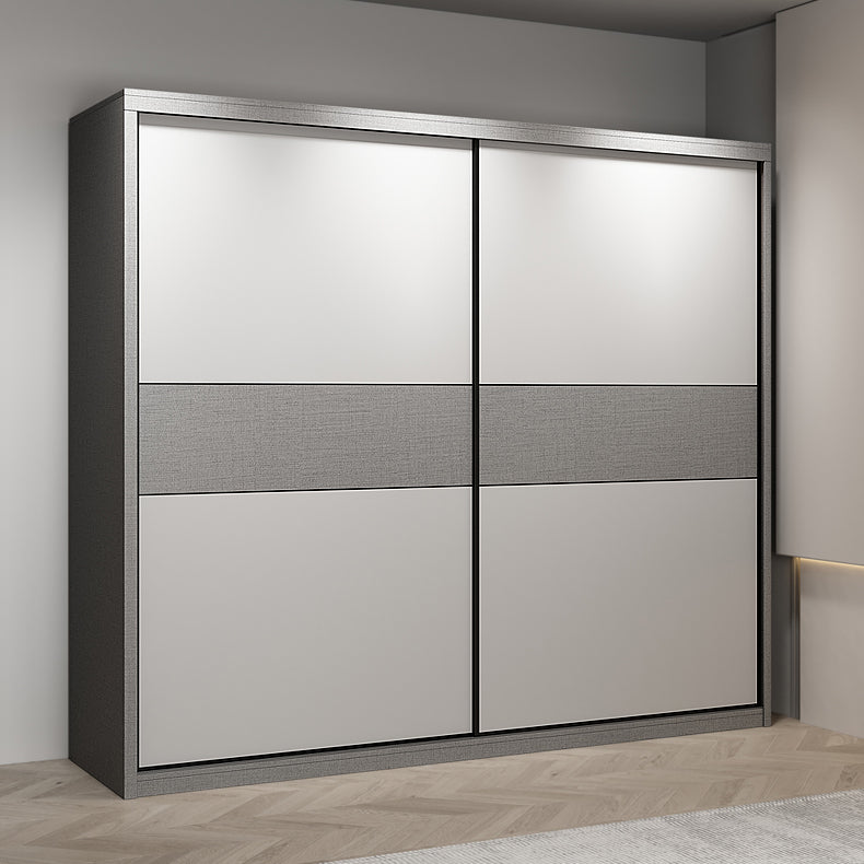 Modern Style Wooden Wardrobe White Colour Wardrobe Closet with Sliding Door