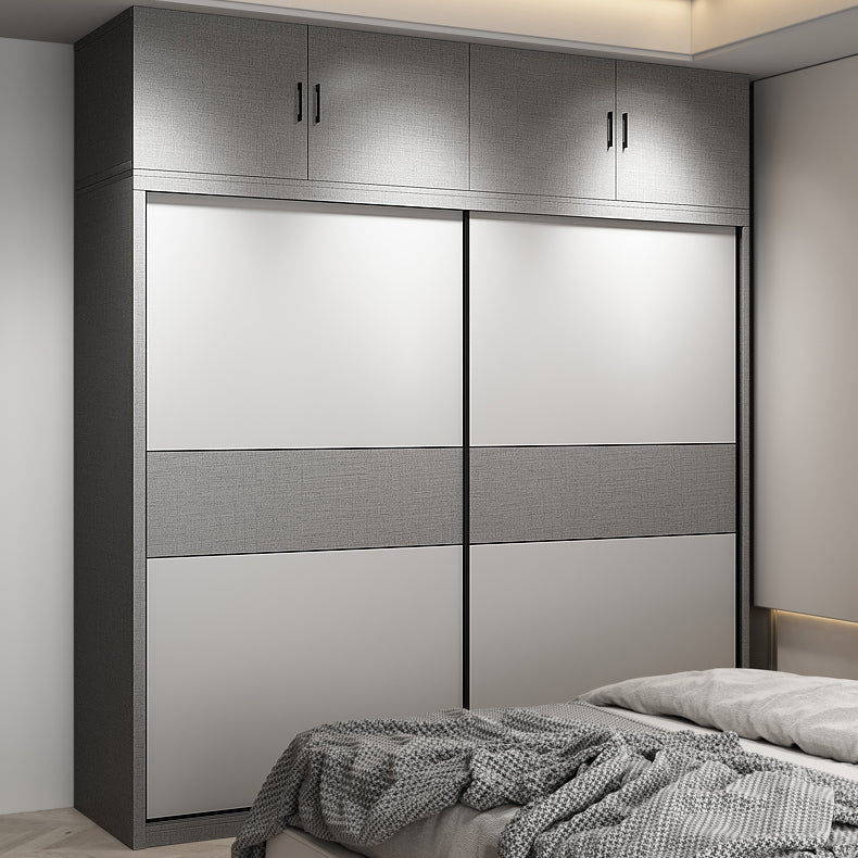 Modern Style Wooden Wardrobe White Colour Wardrobe Closet with Sliding Door