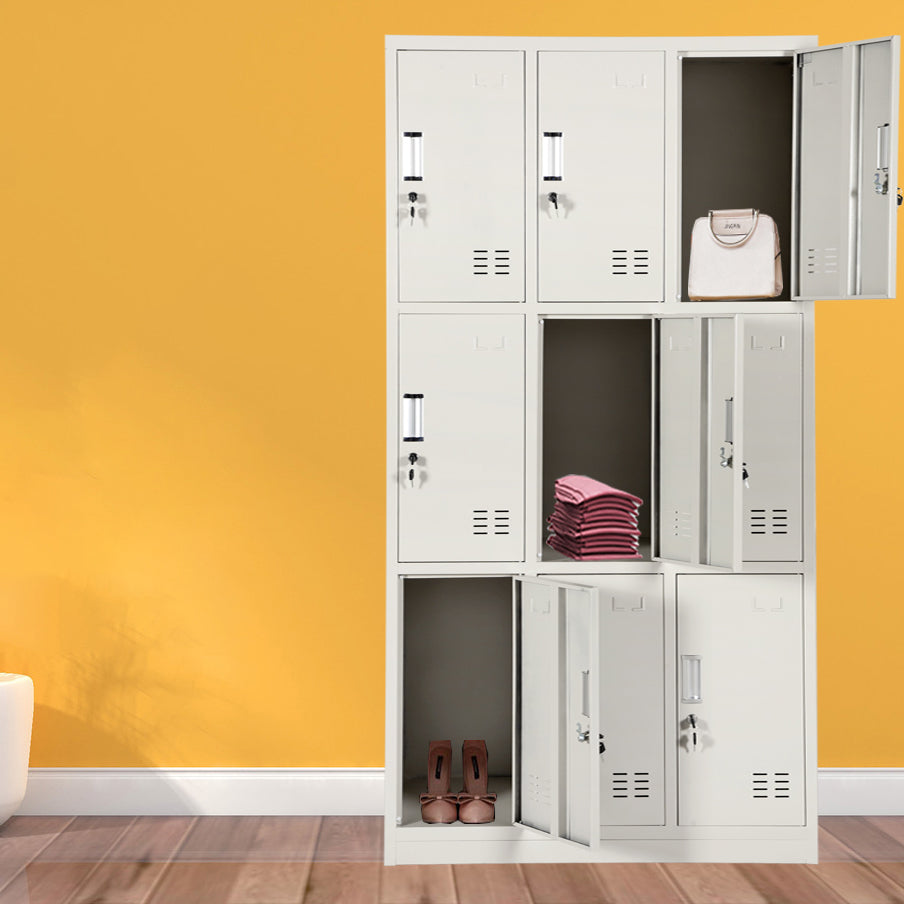 Gray Hinged Wardrobe Closet Contemporary Steel Wardrobe Cabinet