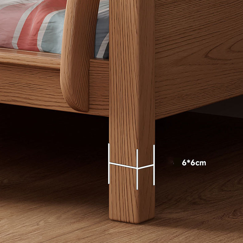 Scandinavian Standard Bunk Bed in Rubberwood 66.93" High Natural Bed
