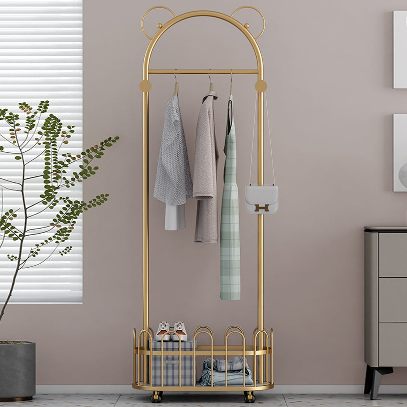 Contemporary Plain Coat Rack Coat Hooks Metal Coat Rack with Storage