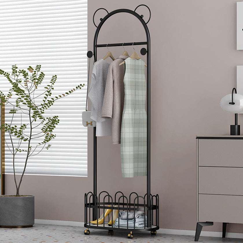 Contemporary Plain Coat Rack Coat Hooks Metal Coat Rack with Storage