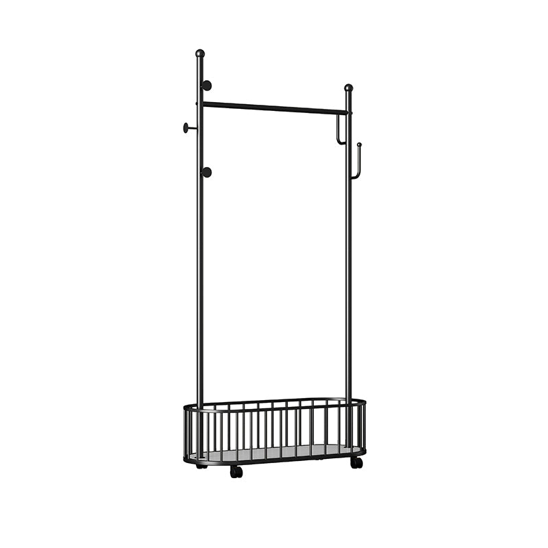 Contemporary Plain Coat Rack Coat Hooks Metal Coat Rack with Storage