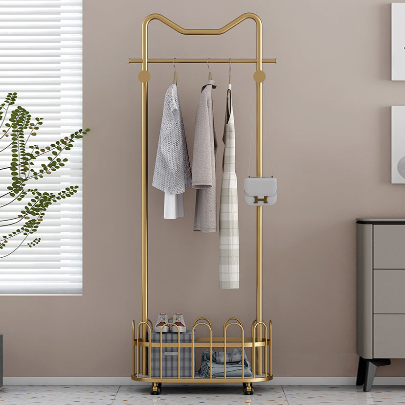 Contemporary Plain Coat Rack Coat Hooks Metal Coat Rack with Storage