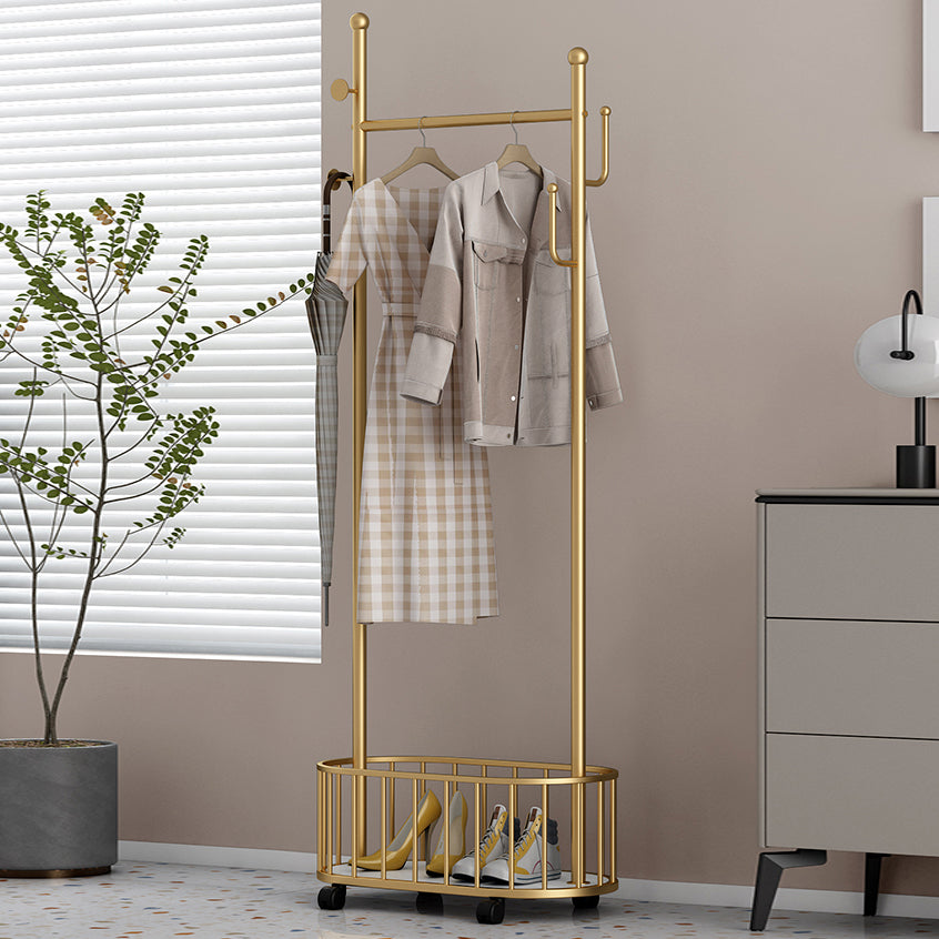 Contemporary Plain Coat Rack Coat Hooks Metal Coat Rack with Storage