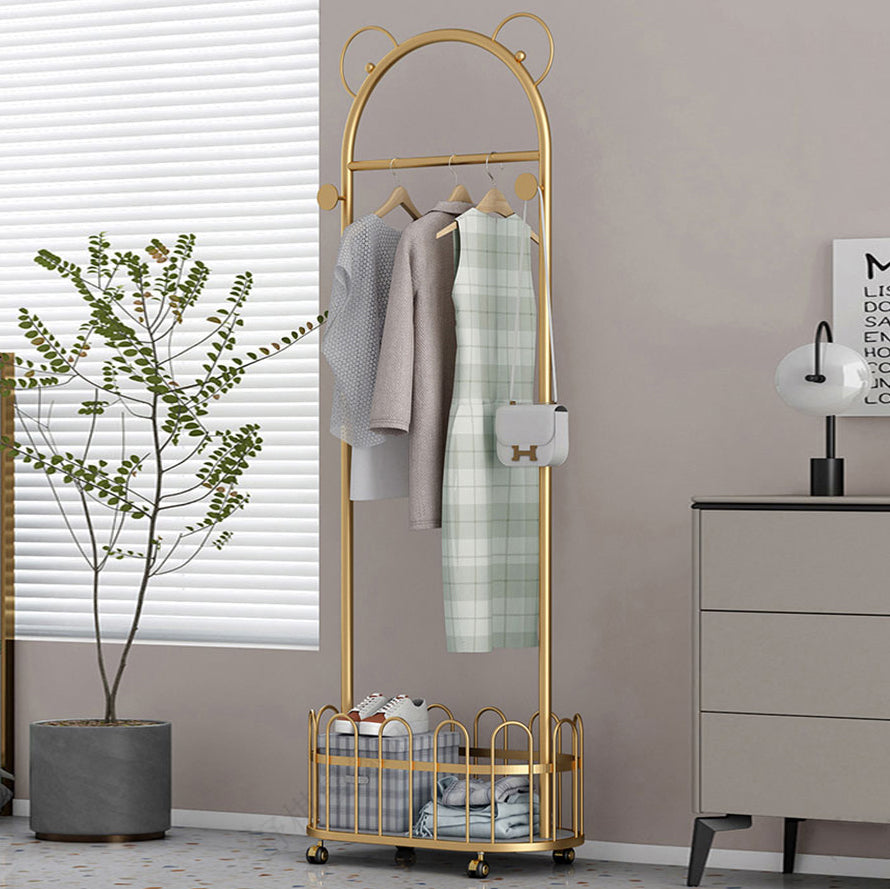 Contemporary Plain Coat Rack Coat Hooks Metal Coat Rack with Storage