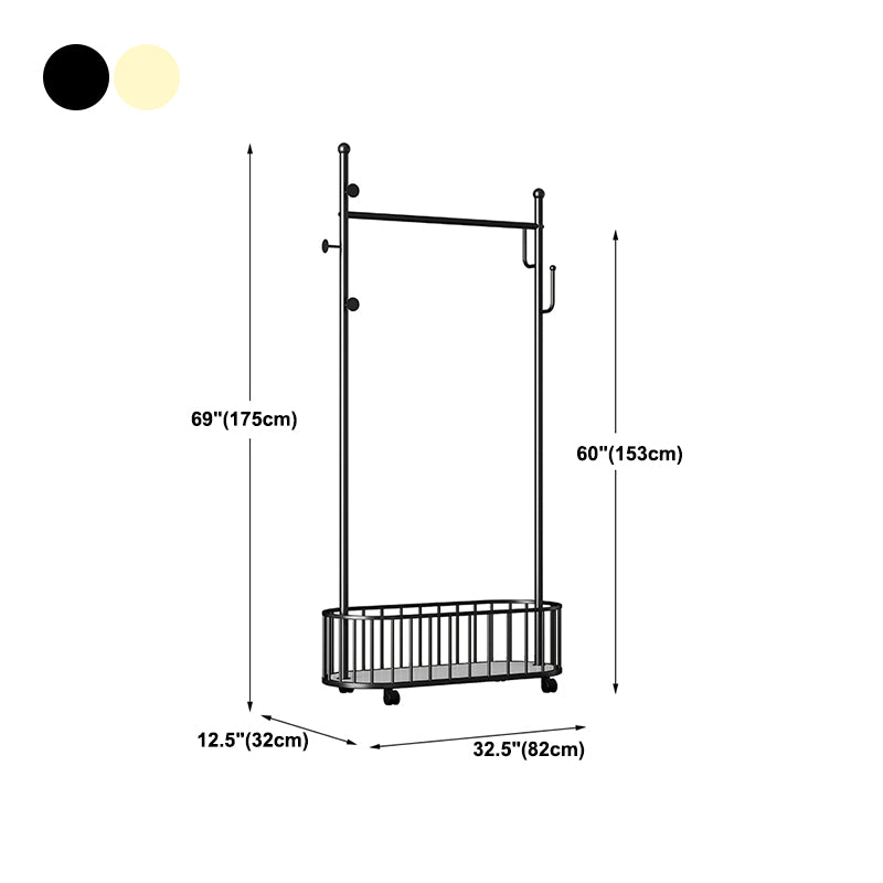 Contemporary Plain Coat Rack Coat Hooks Metal Coat Rack with Storage