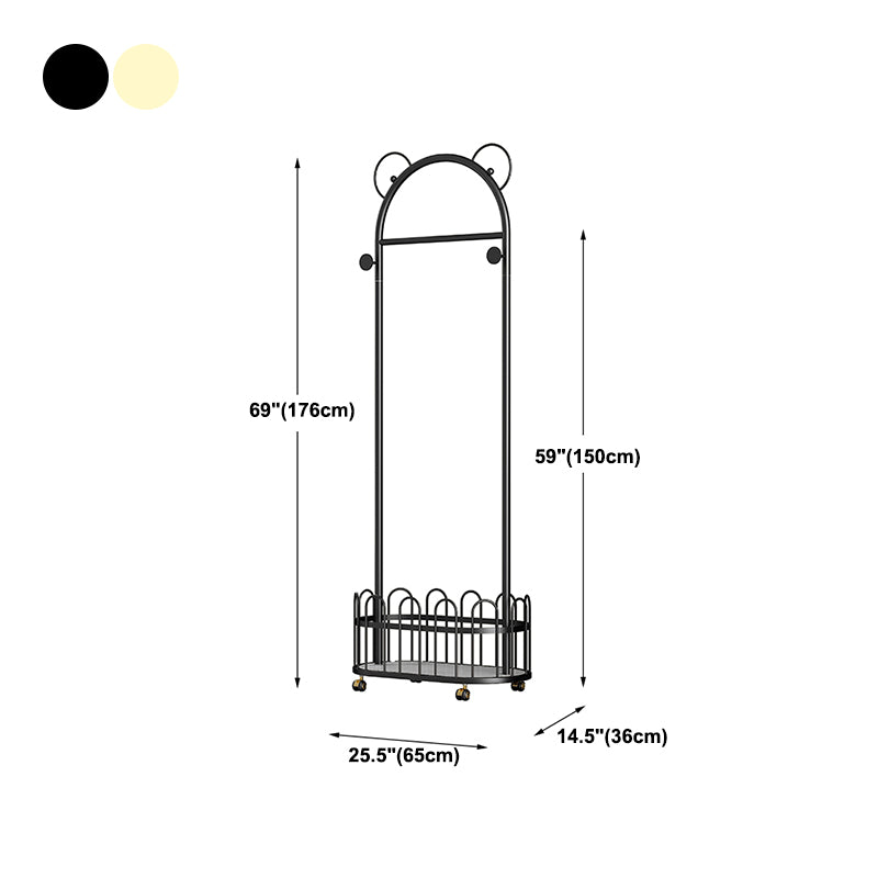Contemporary Plain Coat Rack Coat Hooks Metal Coat Rack with Storage