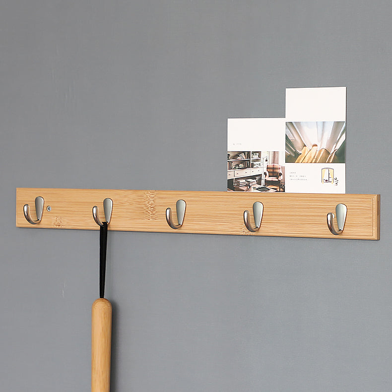 Modern Wood Coat Rack Wall-Mounted with Hooks Entry Hall Tree