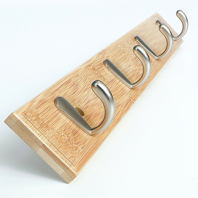 Modern Wood Coat Rack Wall-Mounted with Hooks Entry Hall Tree