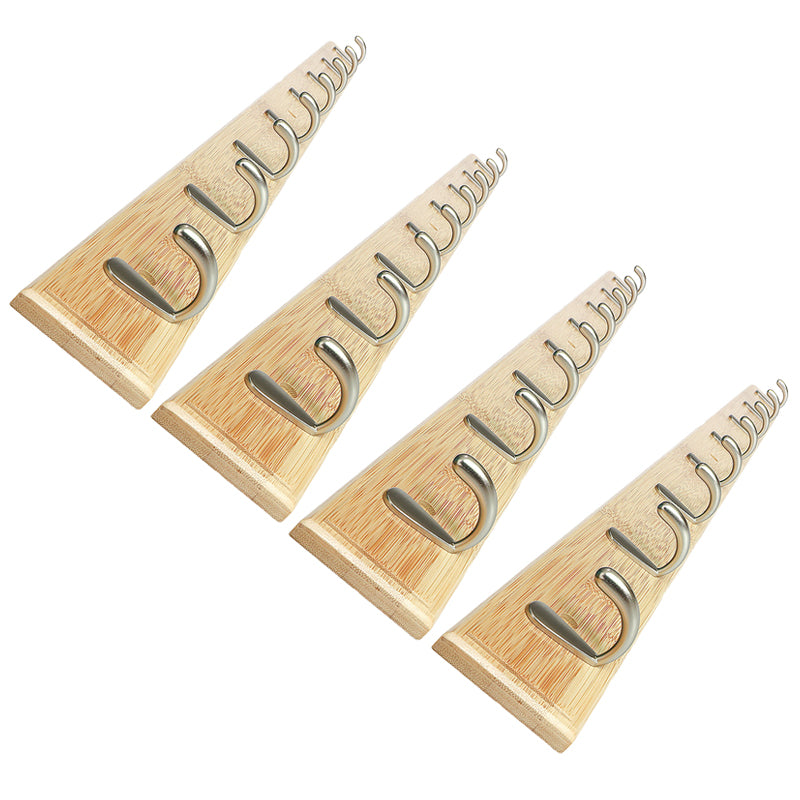 Modern Wood Coat Rack Wall-Mounted with Hooks Entry Hall Tree