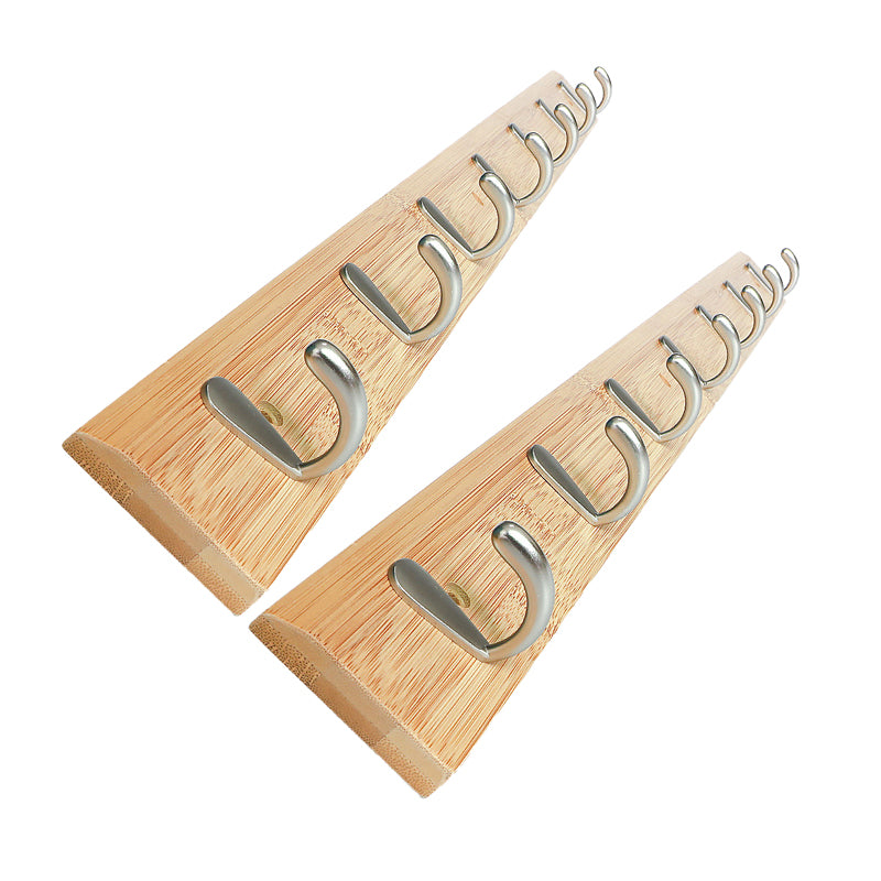 Modern Wood Coat Rack Wall-Mounted with Hooks Entry Hall Tree