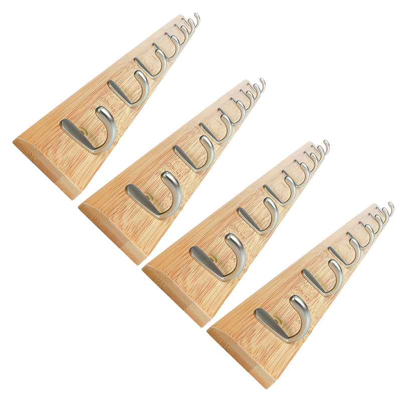 Modern Wood Coat Rack Wall-Mounted with Hooks Entry Hall Tree