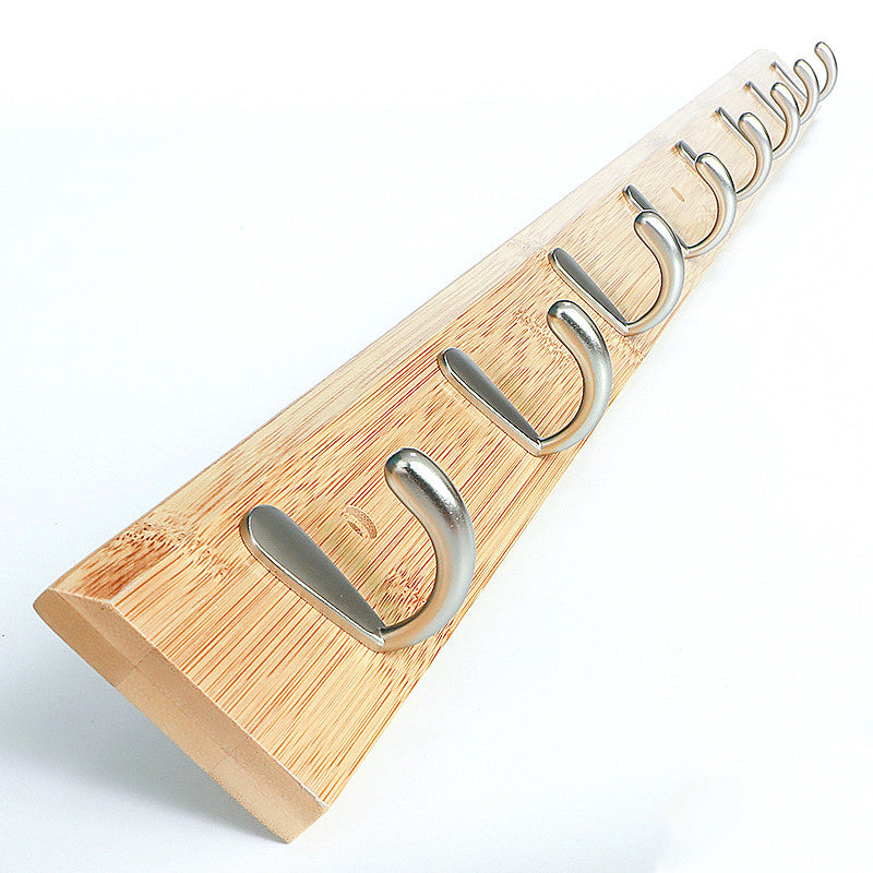 Modern Wood Coat Rack Wall-Mounted with Hooks Entry Hall Tree