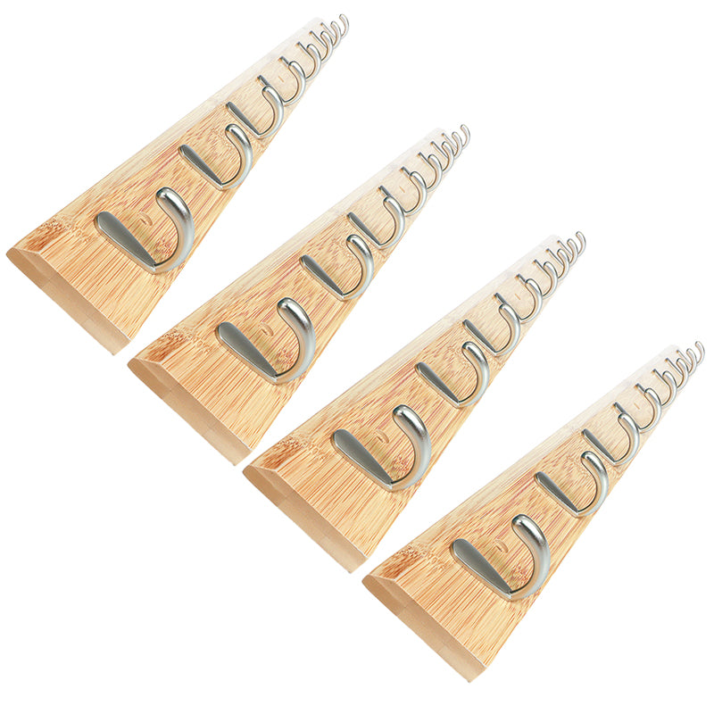 Modern Wood Coat Rack Wall-Mounted with Hooks Entry Hall Tree