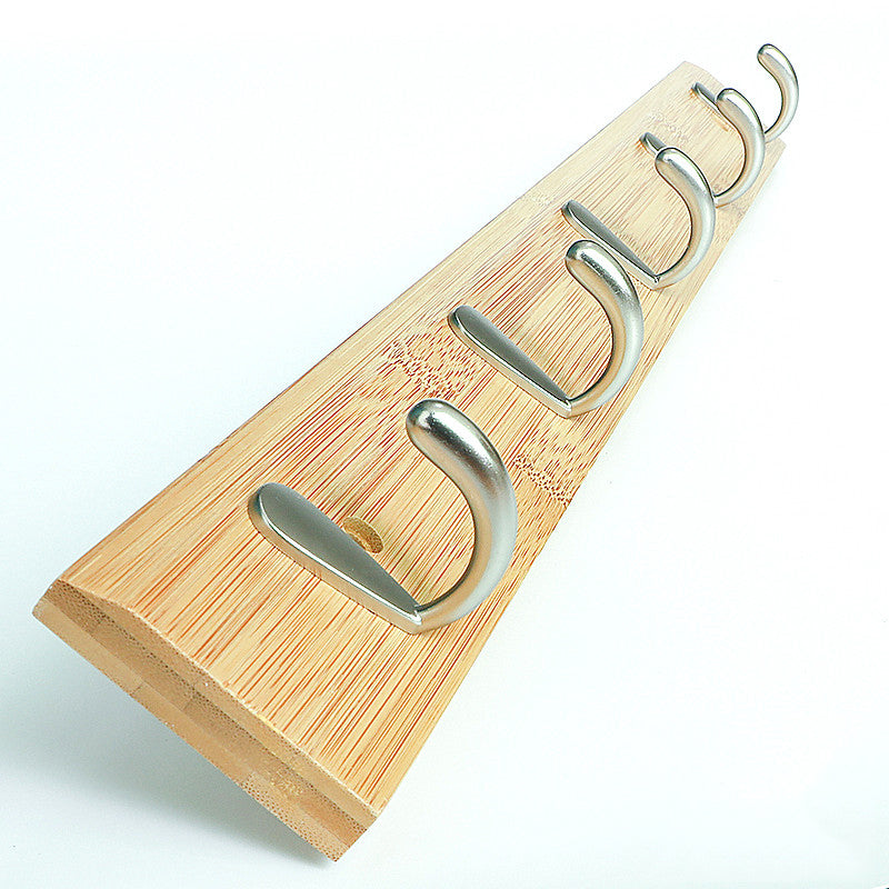 Modern Wood Coat Rack Wall-Mounted with Hooks Entry Hall Tree