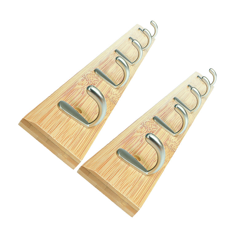 Modern Wood Coat Rack Wall-Mounted with Hooks Entry Hall Tree