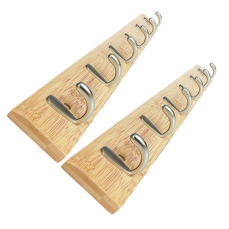 Modern Wood Coat Rack Wall-Mounted with Hooks Entry Hall Tree