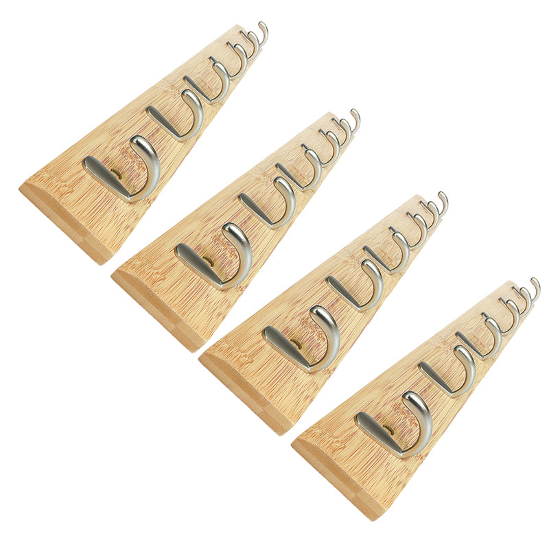 Modern Wood Coat Rack Wall-Mounted with Hooks Entry Hall Tree