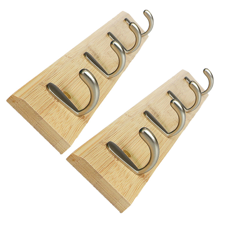 Modern Wood Coat Rack Wall-Mounted with Hooks Entry Hall Tree