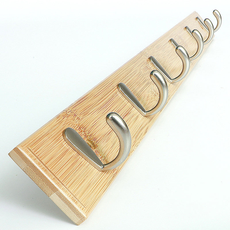 Modern Wood Coat Rack Wall-Mounted with Hooks Entry Hall Tree