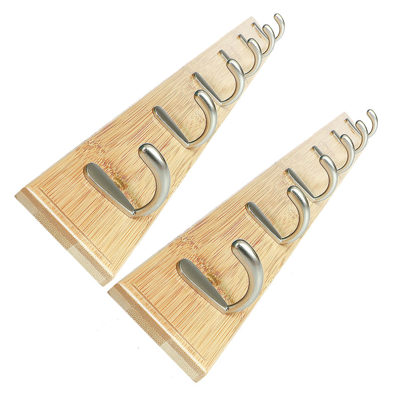 Modern Wood Coat Rack Wall-Mounted with Hooks Entry Hall Tree