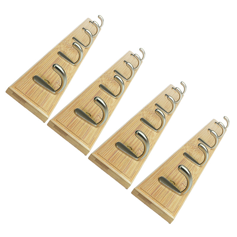 Modern Wood Coat Rack Wall-Mounted with Hooks Entry Hall Tree