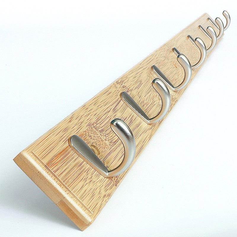 Modern Wood Coat Rack Wall-Mounted with Hooks Entry Hall Tree