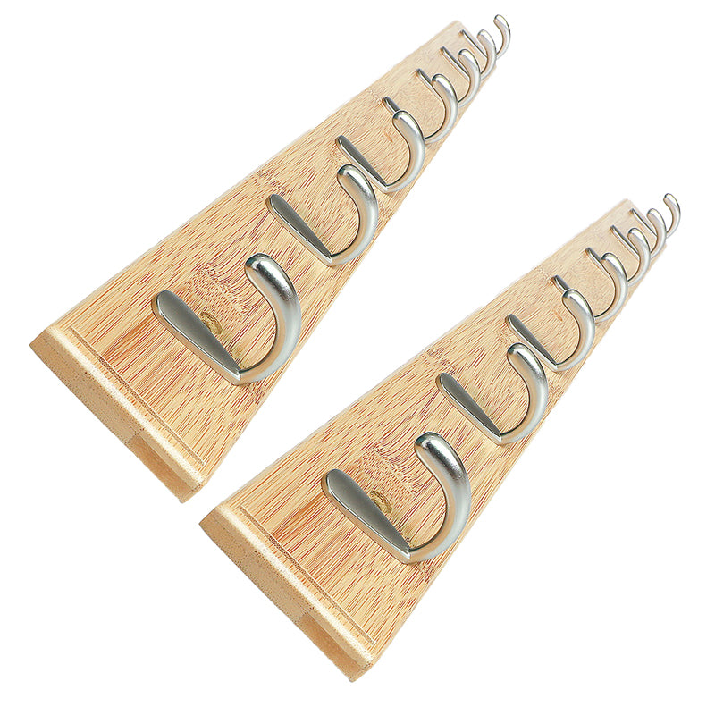 Modern Wood Coat Rack Wall-Mounted with Hooks Entry Hall Tree