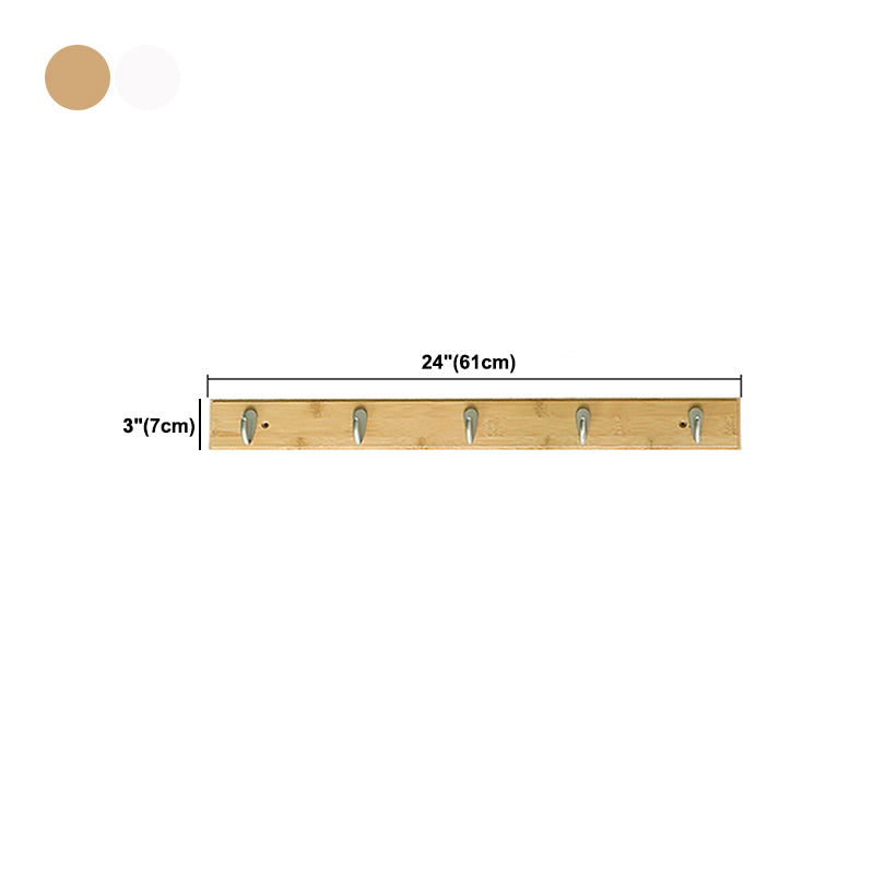 Modern Wood Coat Rack Wall-Mounted with Hooks Entry Hall Tree