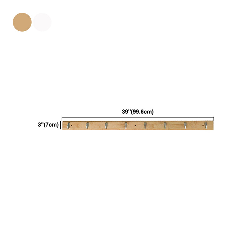 Modern Wood Coat Rack Wall-Mounted with Hooks Entry Hall Tree