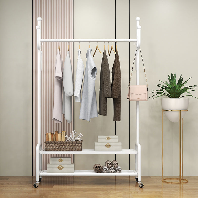 Industrial Style Coat Rack Metal Free Standing Hooks Design Coat Rack on Wheels