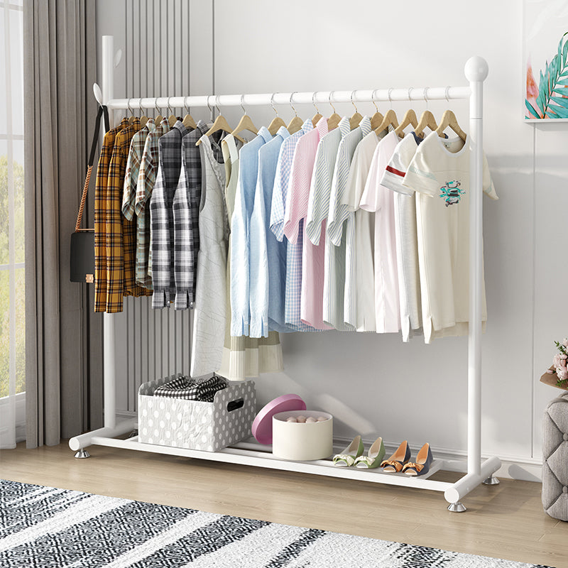 Modern Entryway Kit Metal Hanging Rail Lower Shelf and 2 Hooks Coat Hanger