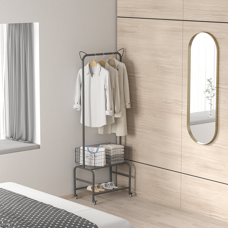 Glam Metallic Coat Hanger Free Standing Movable Coat Rack for Bedroom