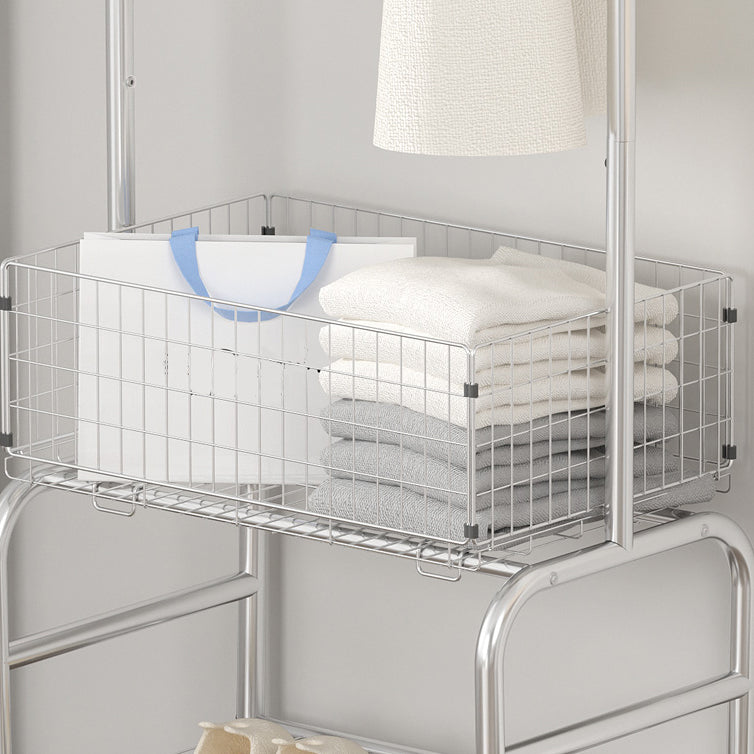 Glam Metallic Coat Hanger Free Standing Movable Coat Rack for Bedroom