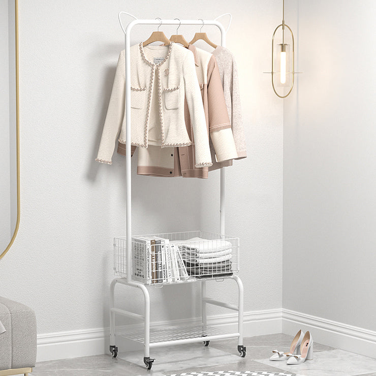 Glam Metallic Coat Hanger Free Standing Movable Coat Rack for Bedroom