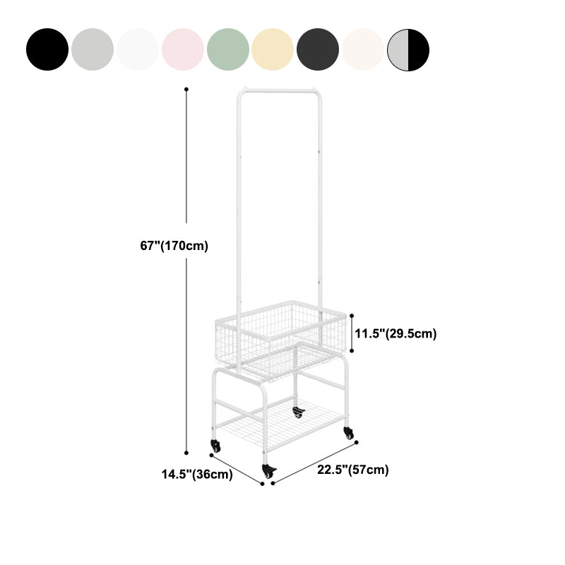 Glam Metallic Coat Hanger Free Standing Movable Coat Rack for Bedroom