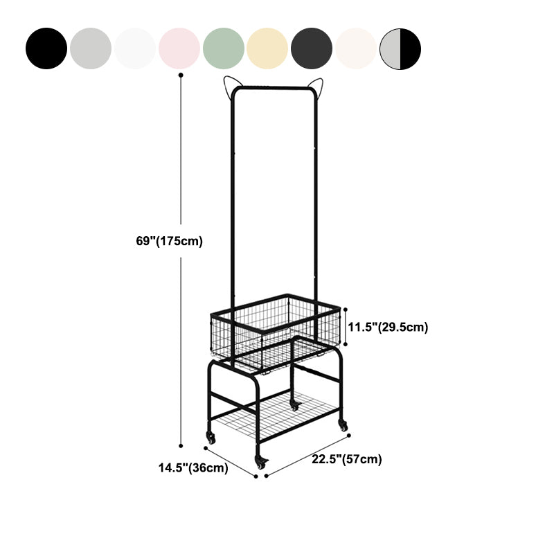 Glam Metallic Coat Hanger Free Standing Movable Coat Rack for Bedroom